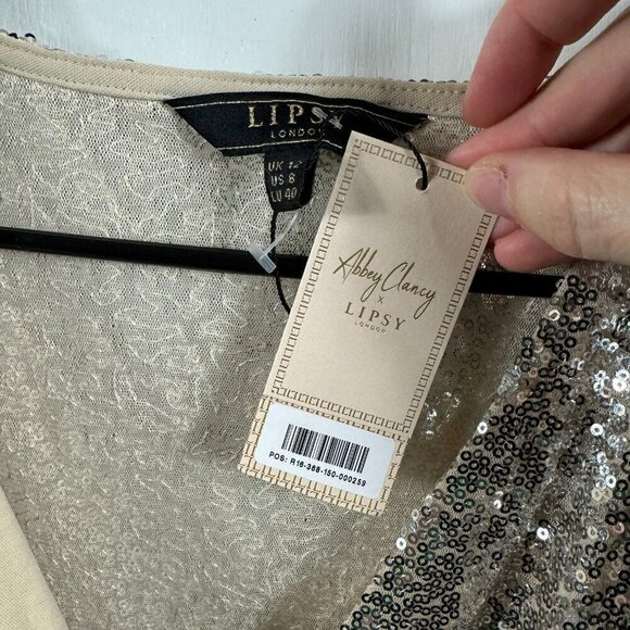 Abbey Clancy x Lipsy Sequin Wrap Mini Dress - Picture 5 of 8